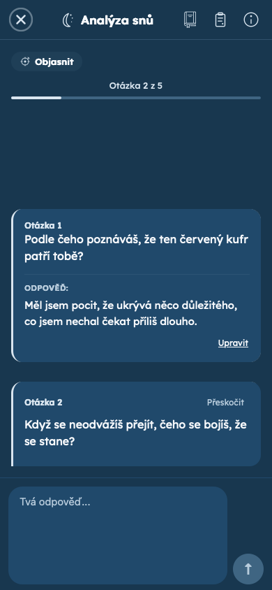Smyšlený příklad: Odpověz na osobní otázky