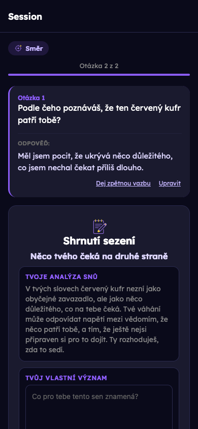 Smyšlený příklad: Získej osobní reflexi