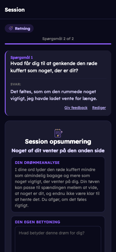 Fiktivt eksempel: Modtag din refleksion