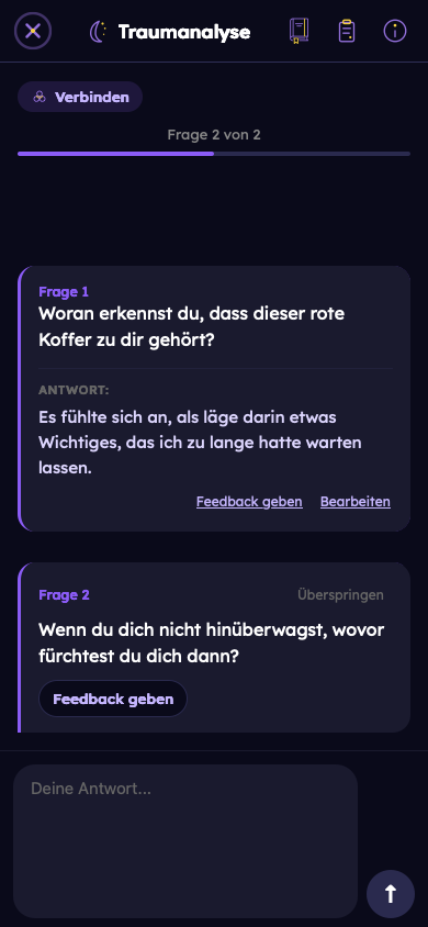 Fiktives Beispiel: Persönliche Fragen beantworten