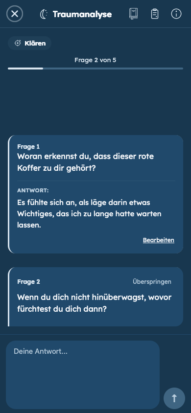 Fiktives Beispiel: Persönliche Fragen beantworten
