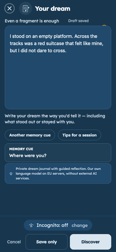 Fictional example: Capture your dream