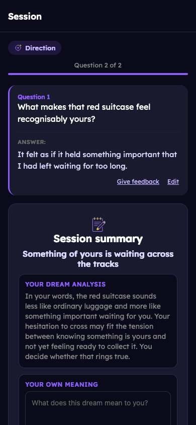 Fictional example: Receive your reflection
