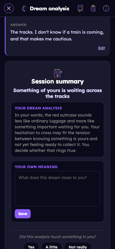 Fictional example: See how your answers give meaning to your dream