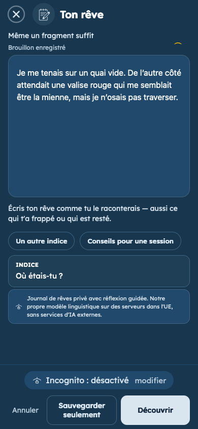 Exemple fictif: Note ton rêve