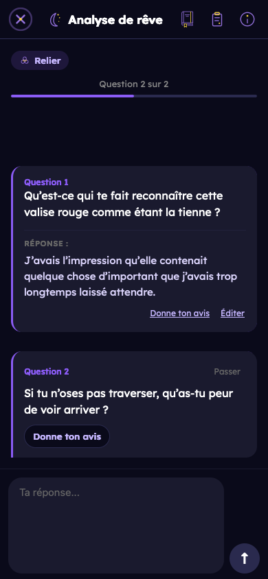 Exemple fictif: Réponds à des questions personnelles