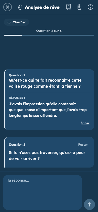 Exemple fictif: Réponds à des questions personnelles