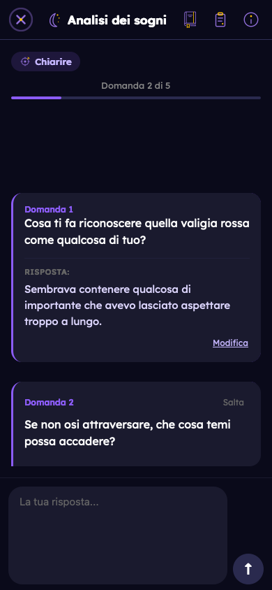 Esempio immaginario: Rispondi a domande personali
