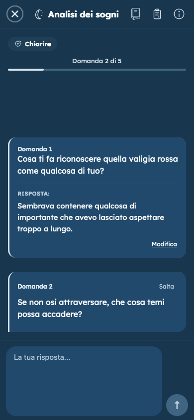 Esempio immaginario: Rispondi a domande personali