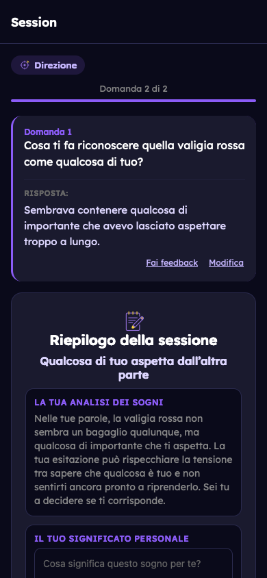Esempio immaginario: Ricevi la tua riflessione