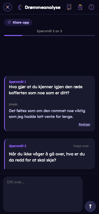 Fiktivt eksempel: Svar på personlige spørsmål
