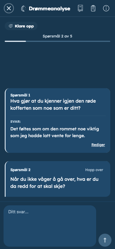 Fiktivt eksempel: Svar på personlige spørsmål