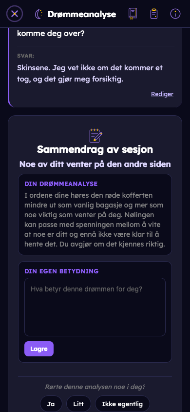 Fiktivt eksempel: Se hvordan svarene dine gir drømmen din mening