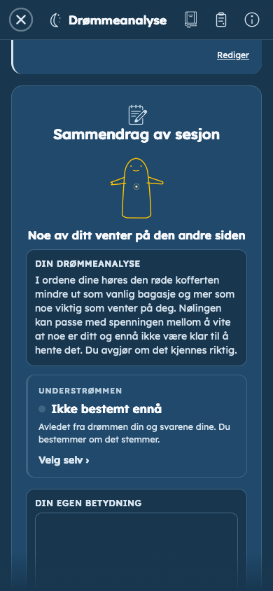 Fiktivt eksempel: Se hvordan svarene dine gir drømmen din mening