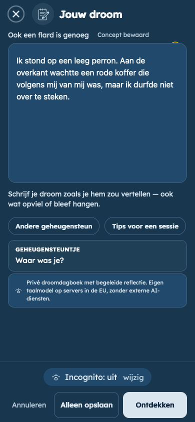 Fictief voorbeeld: Leg je droom vast