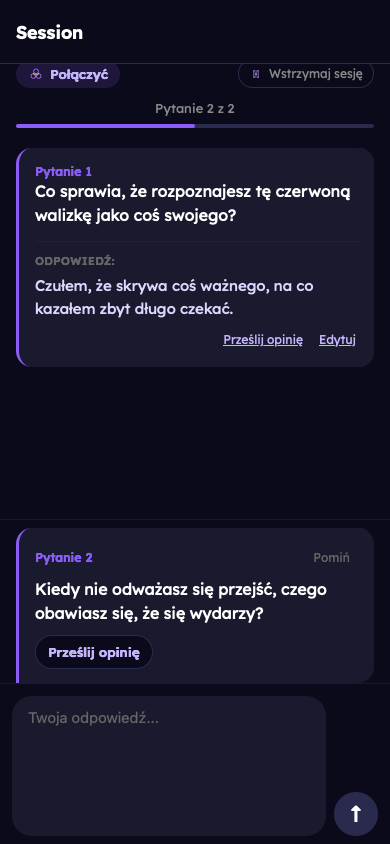 Fikcyjny przykład: Odpowiedz na osobiste pytania