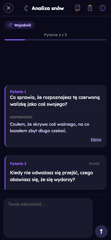 Fikcyjny przykład: Odpowiedz na osobiste pytania