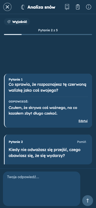 Fikcyjny przykład: Odpowiedz na osobiste pytania