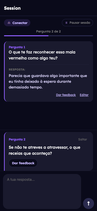 Exemplo fictício: Responde a perguntas pessoais