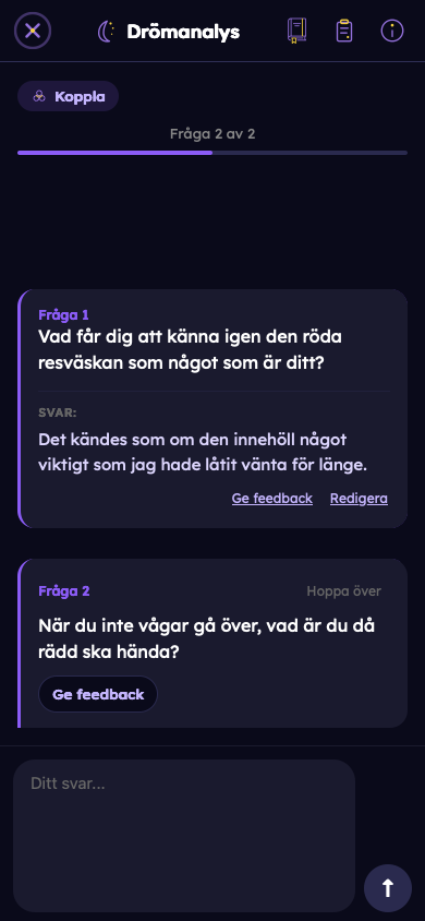 Fiktivt exempel: Svara på personliga frågor